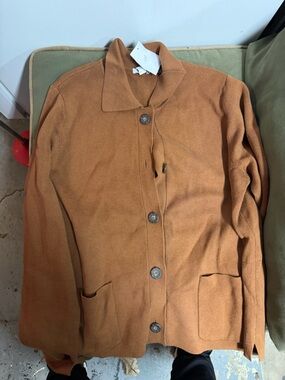 J. Jill Button-Front Coatigan in Cognac
